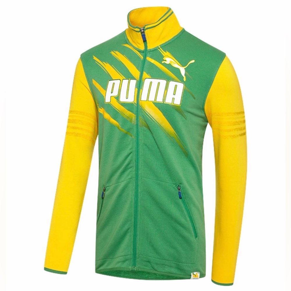 PUMA Kicker Track Jacket BRAZIL Soccer 1958 Jersey Sweat Shirt Mens Size Small